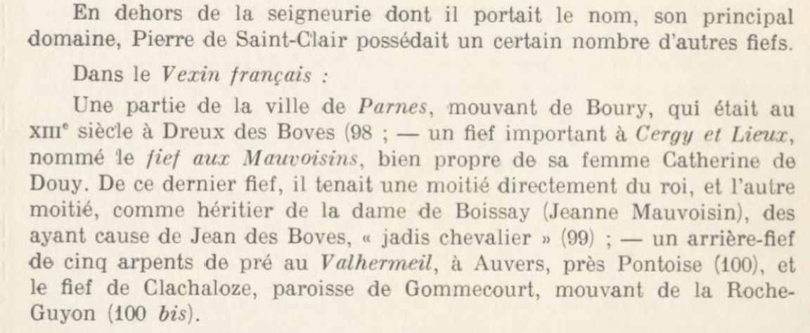 Les anciens seigneurs de Saint-Clair-sur-Epte, XIIe-XVe siècle, Carolus Barré, p 30