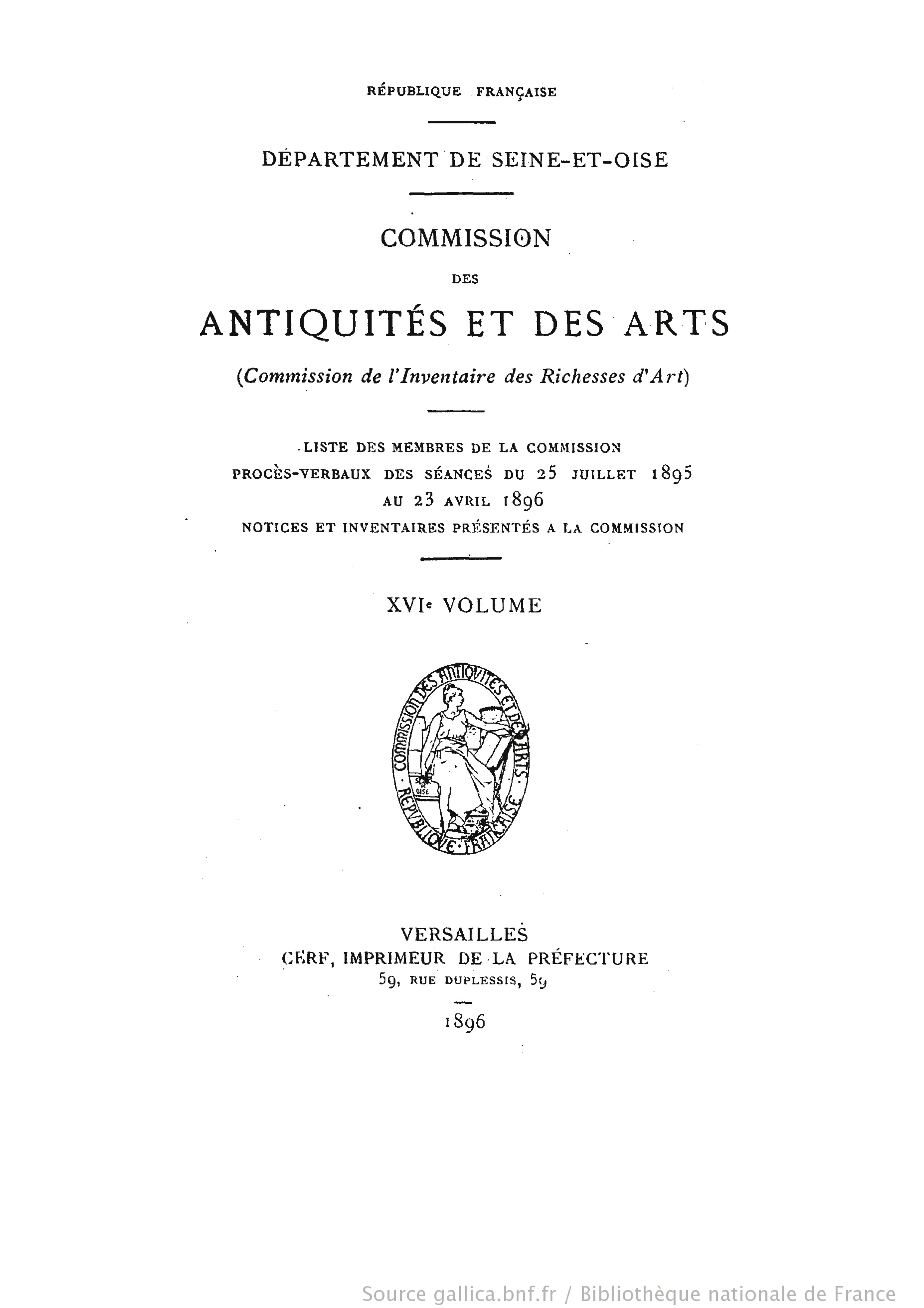 Commission des Antiquités et des Arts - Seine et Oise - la Charte de 1259