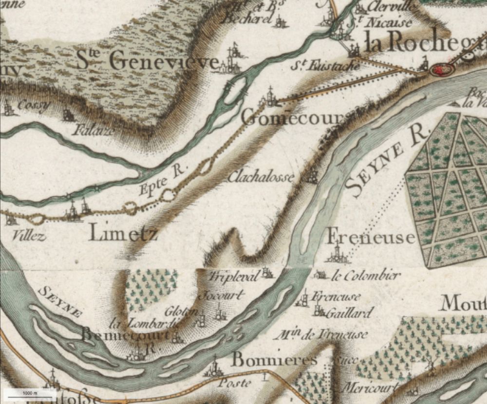 Carte de Cassini - Gommecourt et environs'