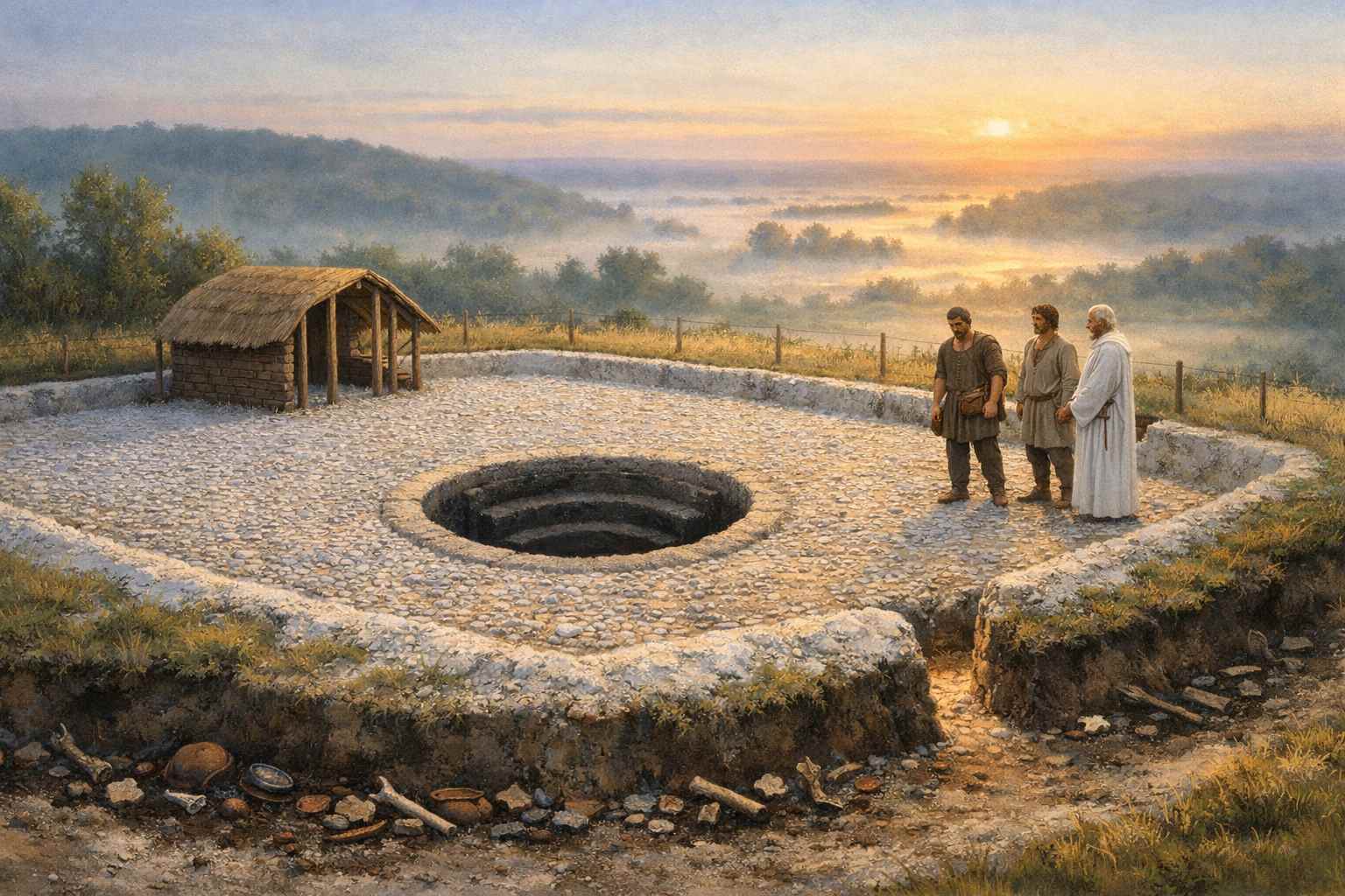 Plan du sanctuaire celtique gaulois La Tène D1