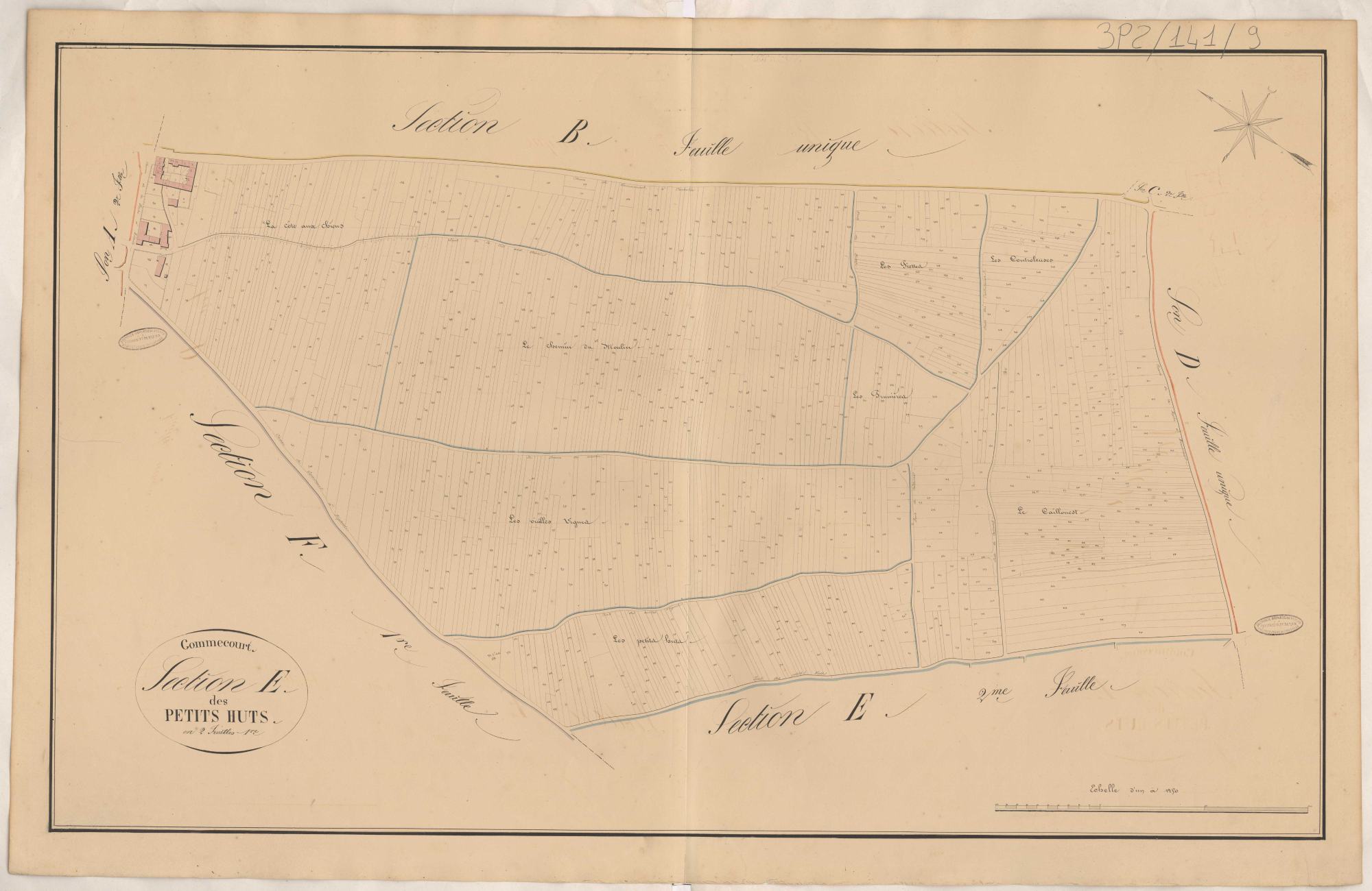 Section E des Petits Huts, cadastre 1830