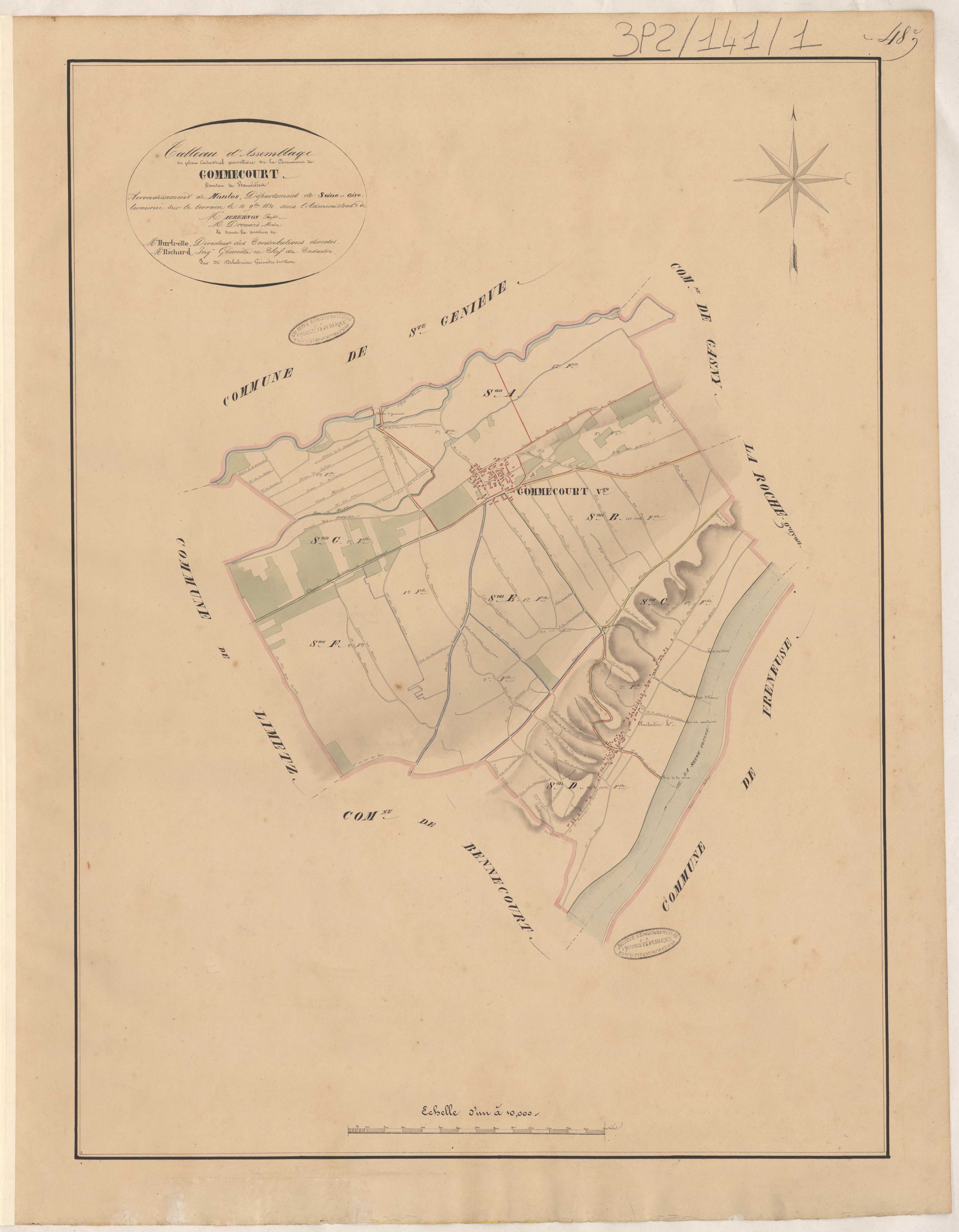 Tableau d'assemblage du cadastre napoléonien de Gommecourt (1830)