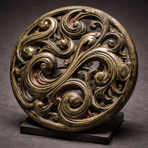 Phalère en bronze ajouré à motifs d'entrelacs celtiques — style de Waldalgesheim