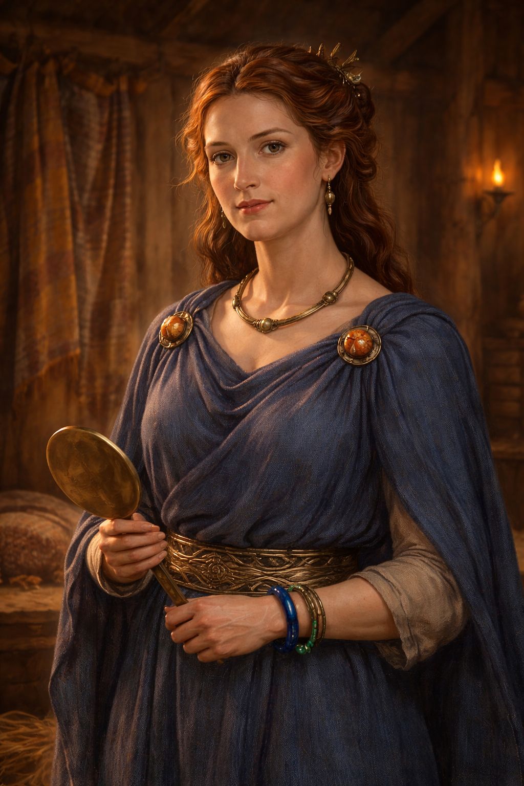 Portrait d'une femme gauloise de la noblesse avec sa parure