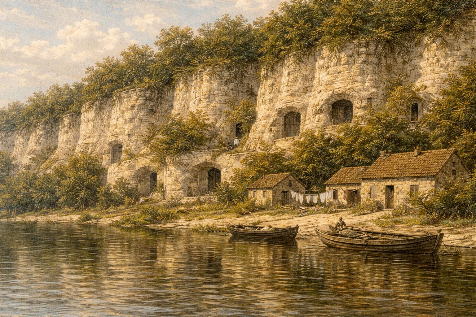 Les falaises crayeuses de Clachaloze et la Seine