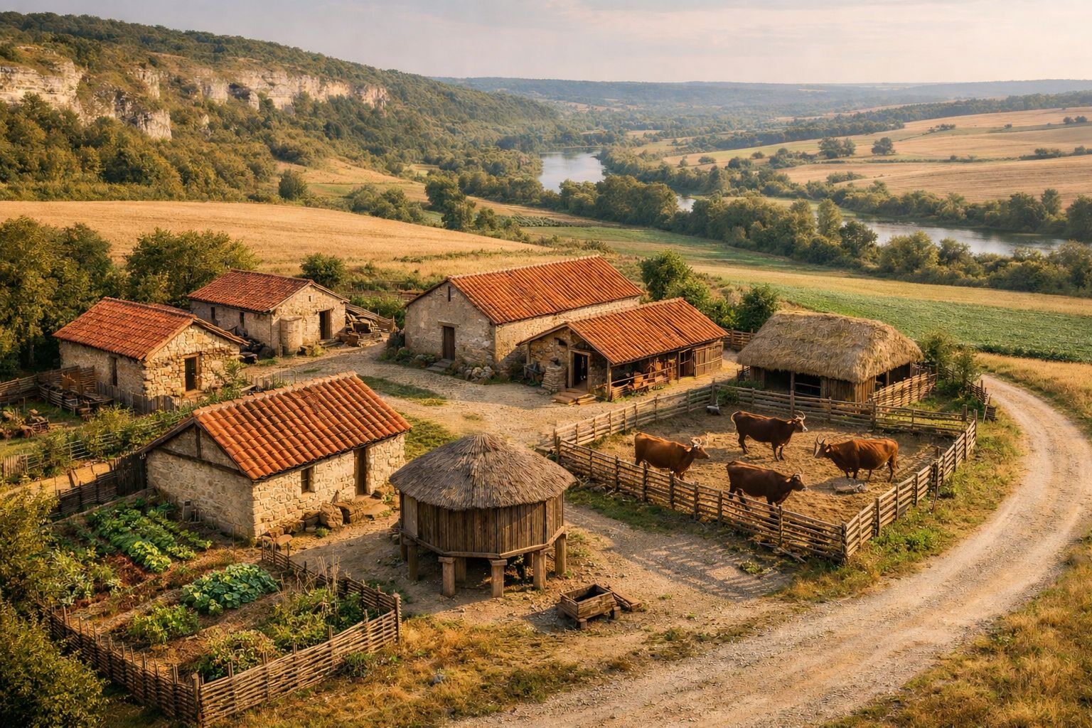 Reconstitution d'un petit habitat rural gallo-romain sur le plateau calcaire du Vexin