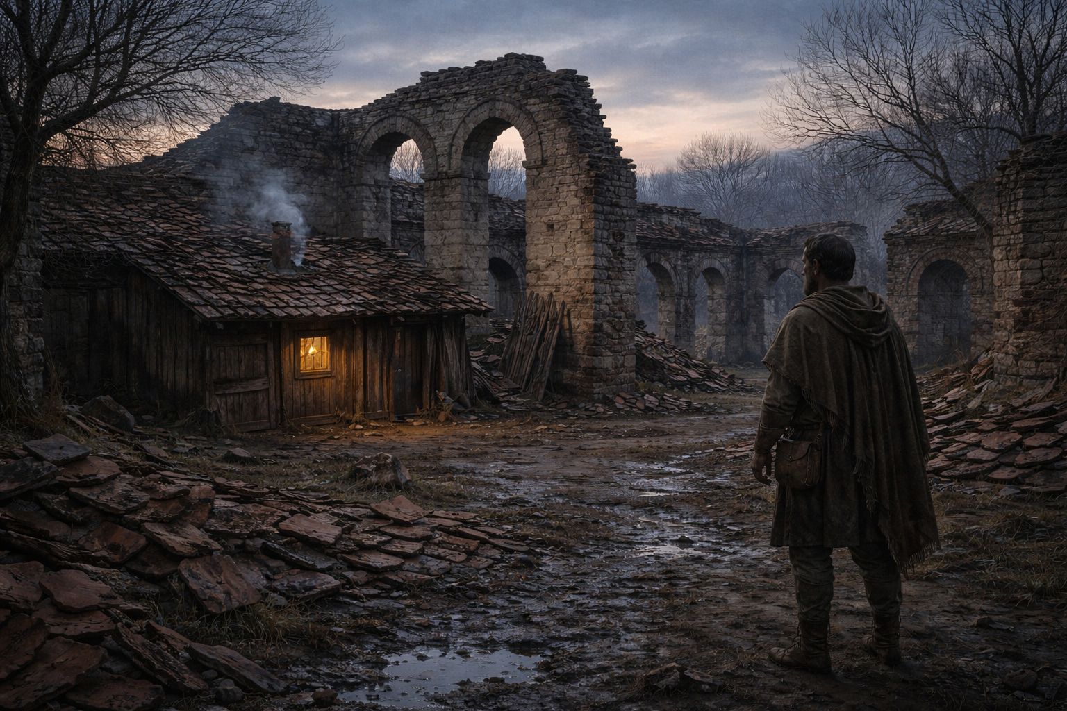 Reconstitution des derniers jours d'une villa gallo-romaine en ruines