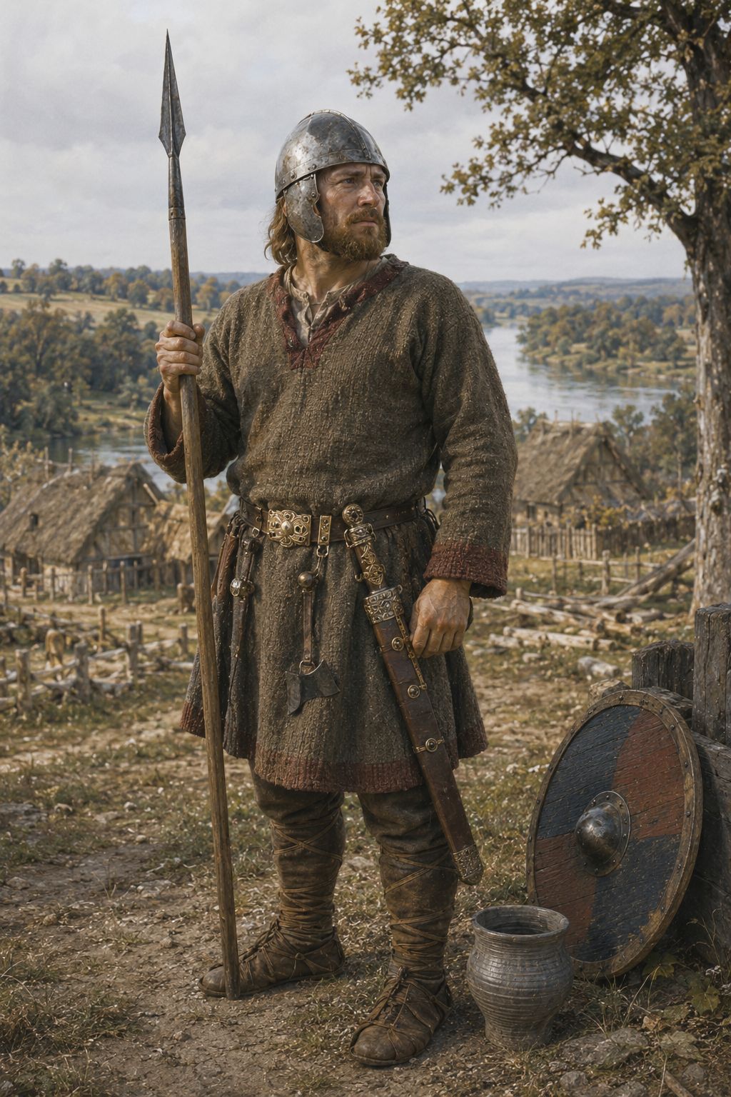 guerrier-merovingien-scramasaxe Représentation d'un guerrier Franc
