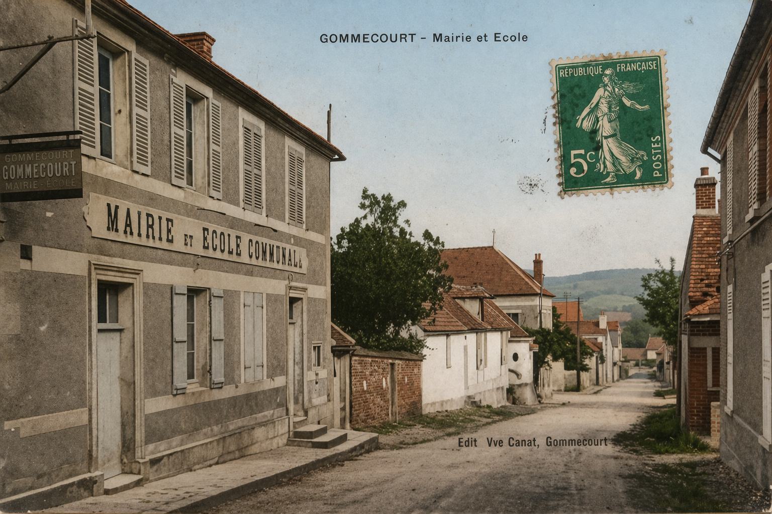 CPA-Gommecourt-Mairie-et-ecole-vers-1910-colorisee
